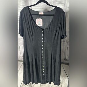 Black button up dress